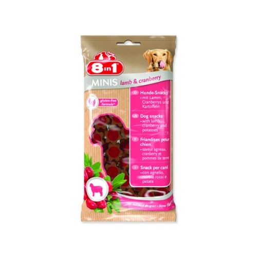 8in1 Minis Lamb & Cranberry - jehněčí & brusinky pochoutka pro psy 100 g