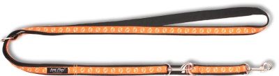 Vodítko pro psa přepínací nylonové - oranžové se vzorem pes - 2 x 100 - 200 cm