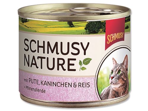 Schmusy Nature Menu konzerva - krocan & králík 190 g