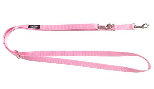 Vodítko pro psa přepínací nylonové - růžové - 2 x 100 - 200 cm
