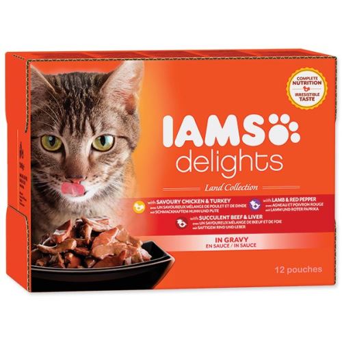 Kapsičky IAMS Cat výběr ze suchozemských mas v omáčce multipack 1020 g