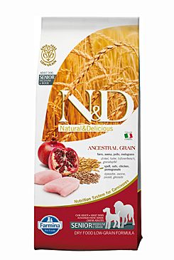 N&D Low Grain Dog Senior M/L Chicken & Pomegranate 12 kg