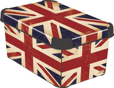 Curver úložný box, vzor britská vlajka, velikost S
