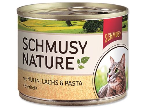 Schmusy Nature Menu konzerva - kuře & losos 190 g