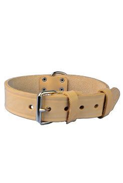 Obojek kožený hladký 50cmx24mm přírodní 1ks