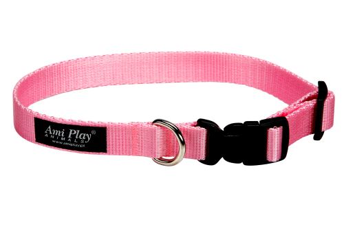Obojek pro psa nylonový - růžový - 2 x 35 - 50 cm