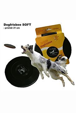 Hračka pes létající talíř Dr.Dog SOFT 21cm ČERNÝ