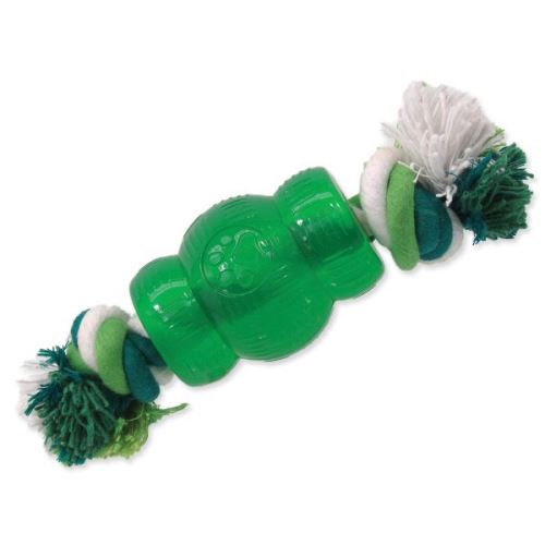 Hračka DOG FANTASY Strong Mint soudek guma s provazem zelený