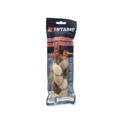 Snack ONTARIO Dog Rawhide Braided Stick Mix 17,5 cm