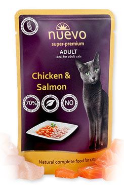 Nuevo Adult Chicken&Salmon - kuře&losos pro dospělé kočky 85 g