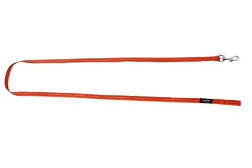 Vodítko pro psa výcvikové s vetkanou gumovou nítí - bez rukojeti - oranžové - 1,6 x 200 cm