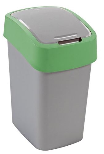 Curver odpadkový koš, FLIP BIN, stříbrný/zelený, 25l