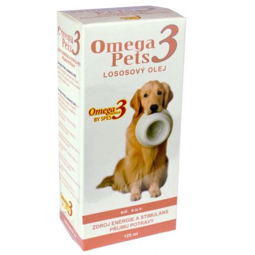 Omega3 Pets Lososový olej doplněk stravy pro psy pro kvalitní srst a podporu imunitního systému 125 ml