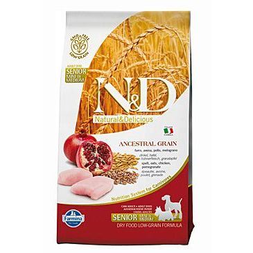 N&D Low Grain Dog Senior S/M Chicken & Pomegranate