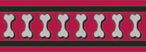 Red Dingo Obojek pol. 25 mm x 41-62 cm - Bones Rfx - Červená