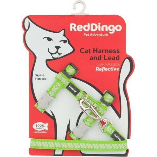 Postroj Red Dingo s vodítkem - reflexní - zelená ziggy