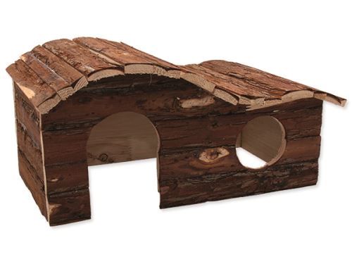 Domek SMALL ANIMAL Kaskada dřevěný s kůrou 43 x 28 x 22 cm