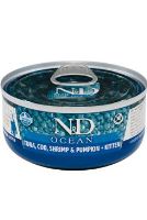 N&amp;D CAT OCEAN Kitten Tuna &amp; Cod &amp; Shrimp &amp; Pumpkin 70g