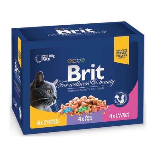 Kapsičky BRIT Premium Cat Family Plate Poultry + Fish 1200 g