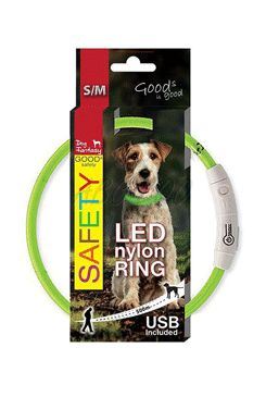 Dog Fantasy obojek Svítící LED zelený 65 cm