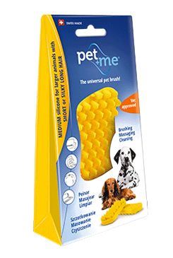 Pet and Me Kartáč pro krátkosrsté psy žlutý