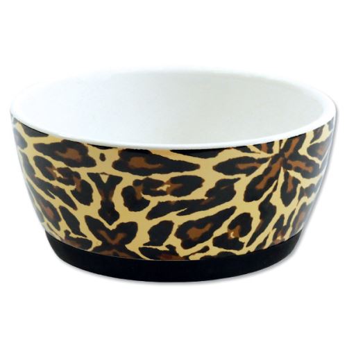 Magic Cat miska keramická s gumovou podložkou leopard - 13,5 cm