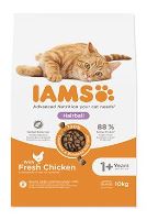 IAMS for Vitality Adult Cat Food Hairball Reduction with Fresh Chicken 10kg