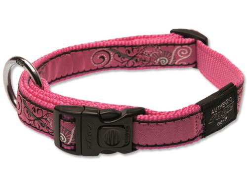 Obojek pro psa nylonový - Rogz Fancy Dress Pink Bones - 2 x 34 – 56 cm