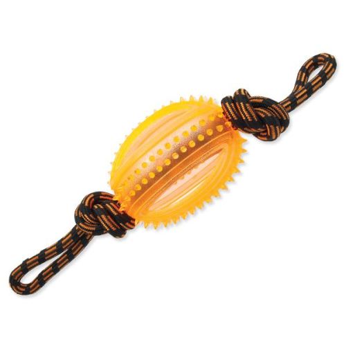 Přetahovadlo DOG FANTASY lano s míčem oranžové 45 cm