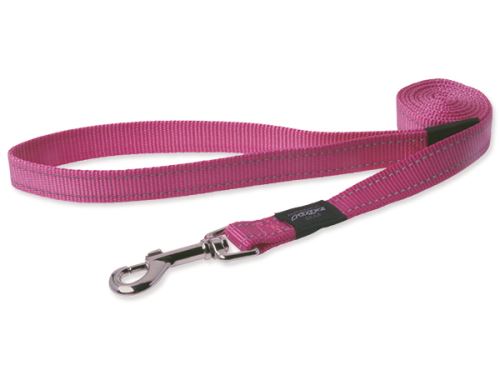Vodítko pro psa nylonové - reflexní - Rogz Utility - růžové - 2 x 140 cm
