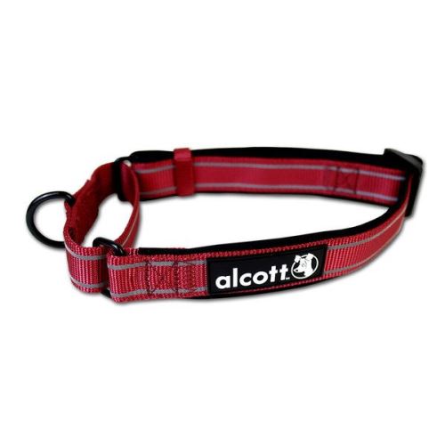 Alcott reflexní obojek pro psy, Martingale, červený, velikost S
