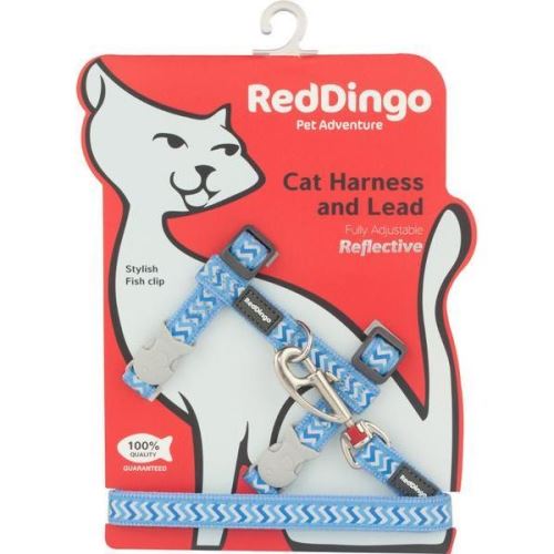 Postroj Red Dingo s vodítkem - reflexní - modrá ziggy