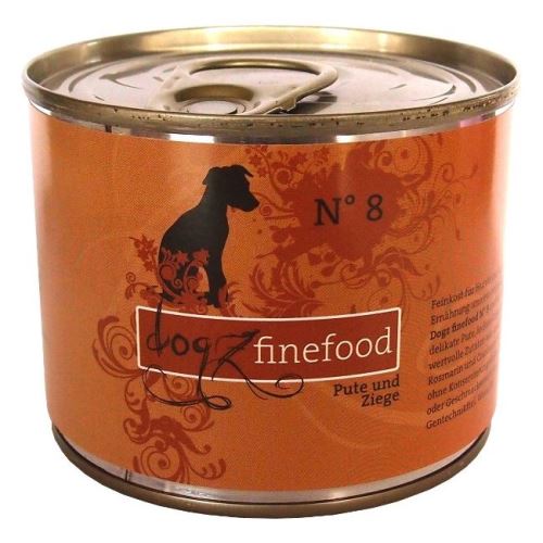 Dogz Finefood No.8 Konzerva - krůtí & kozí maso pro psy