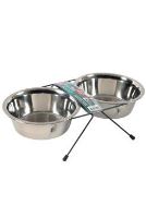 Miska nerez stojan+2 misky pes STEEL 0,7l Zolux