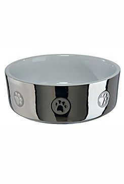 Trixie Keramická miska pro psy s packami stříbrno-bílá 800 ml 15 cm