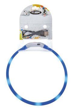 Obojek LED s USB dobíjením 50cm modrý IMAC