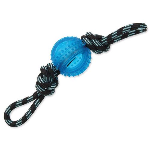 Přetahovadlo DOG FANTASY lano s míčem modré 33 cm
