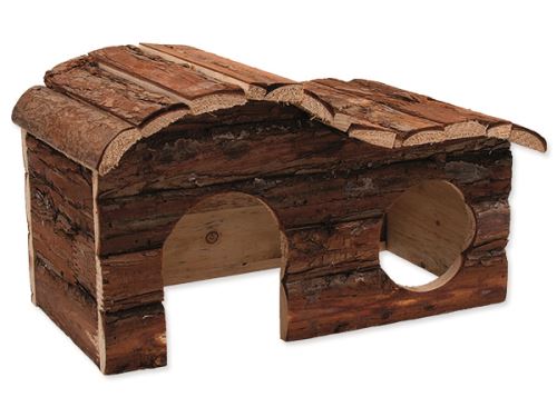Domek SMALL ANIMAL Kaskada dřevěný s kůrou 31 x 19 x 19 cm