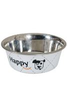 Miska nerez protiskluz pes HAPPY 25cm 2,65l bílá Zolux (2)