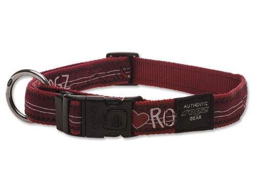 Obojek pro psa nylonový - Rogz Fancy Dress Red Heart - 2,5 x 43 - 70 cm