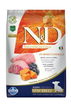 N&D GF Pumpkin DOG Puppy Mini Lamb & Blueberry 2,5 kg