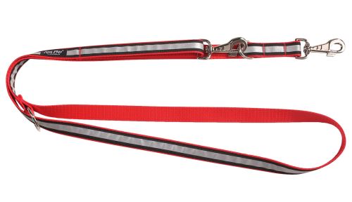 Vodítko pro psa přepínací nylonové reflexní - červené - 2,5 x 100 - 200 cm