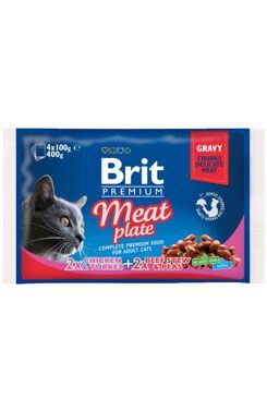 Brit Premium Cat Meat Plate - kapsičky pro kočky různé příchutě 4x100 g