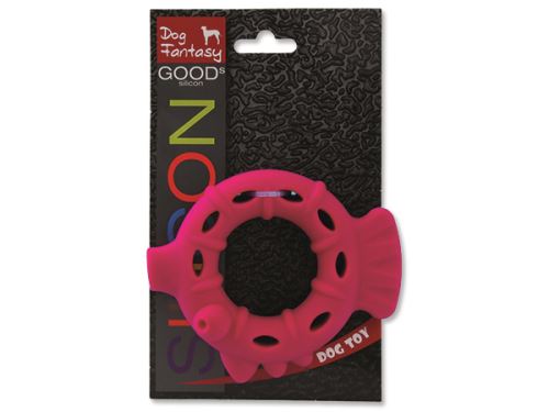 Dog Fantasy silikonový kroužek červený 10 cm