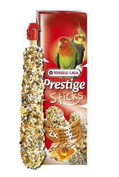 Tyčinky VERSELE-LAGA Prestige ořechy a med pro střední papoušky 2 ks