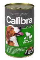 Calibra Dog konzerva jehněčí & hovězí & kuřecí v želé 1240 g
