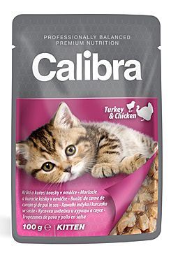 Calibra Cat Kitten - kapsička krůtí a kuřecí v omáčce 100 g