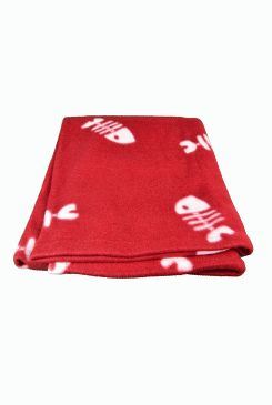 Deka pro psy Beany Černá a šedé kosti 100x70cm TR