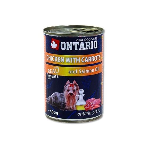 Ontario Chicken, Carrots, Salmon Oil konzerva - kuřecí & mrkev & lososový olej pro dospělé psy