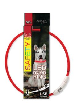 Dog Fantasy obojek Svítící LED červený 65 cm
